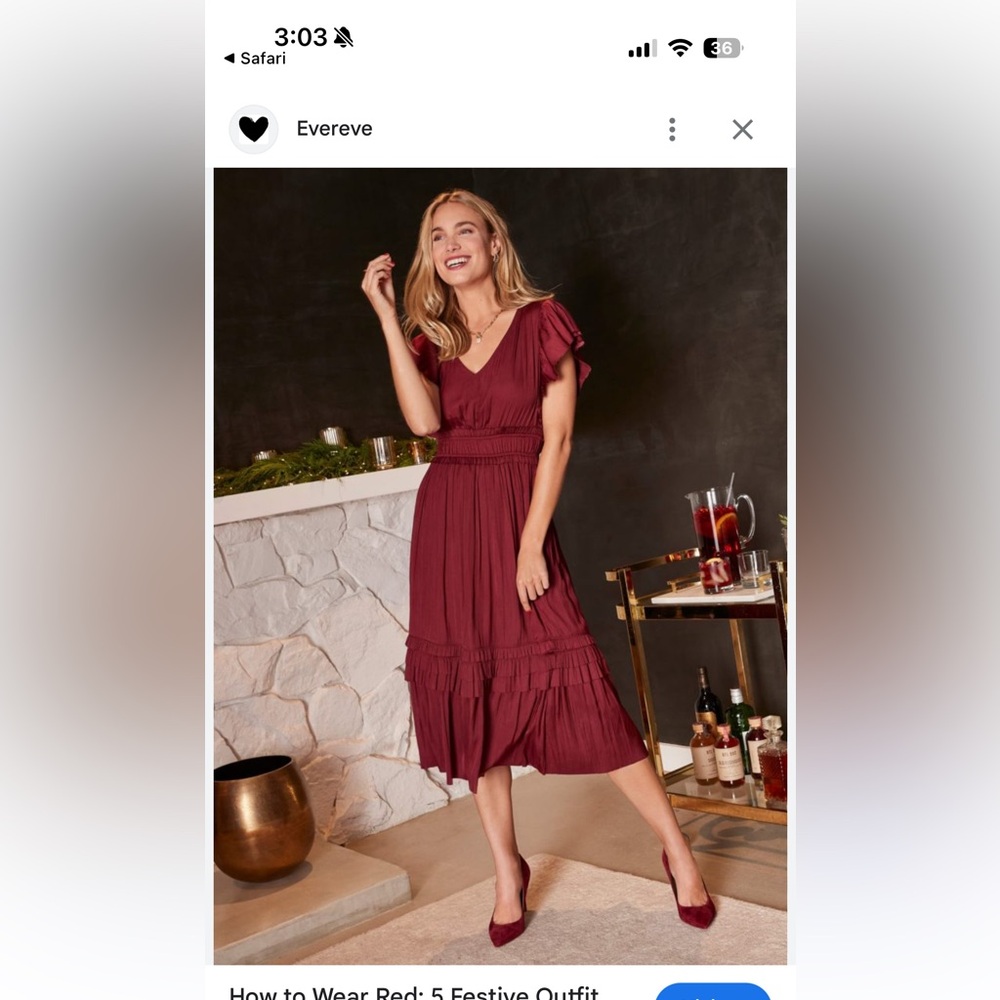 Chic Burgundy Midi Dress from Evereve